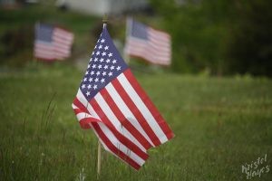 Monhegan Island: Flags in the Cemetary for Memorial Day