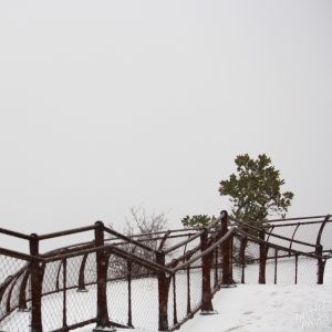 View of the Grand Canyon During Snowstorm
