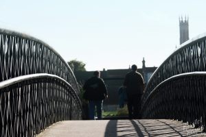 Crossing Footbridge Into Carlow-River Barrow, Ireland
